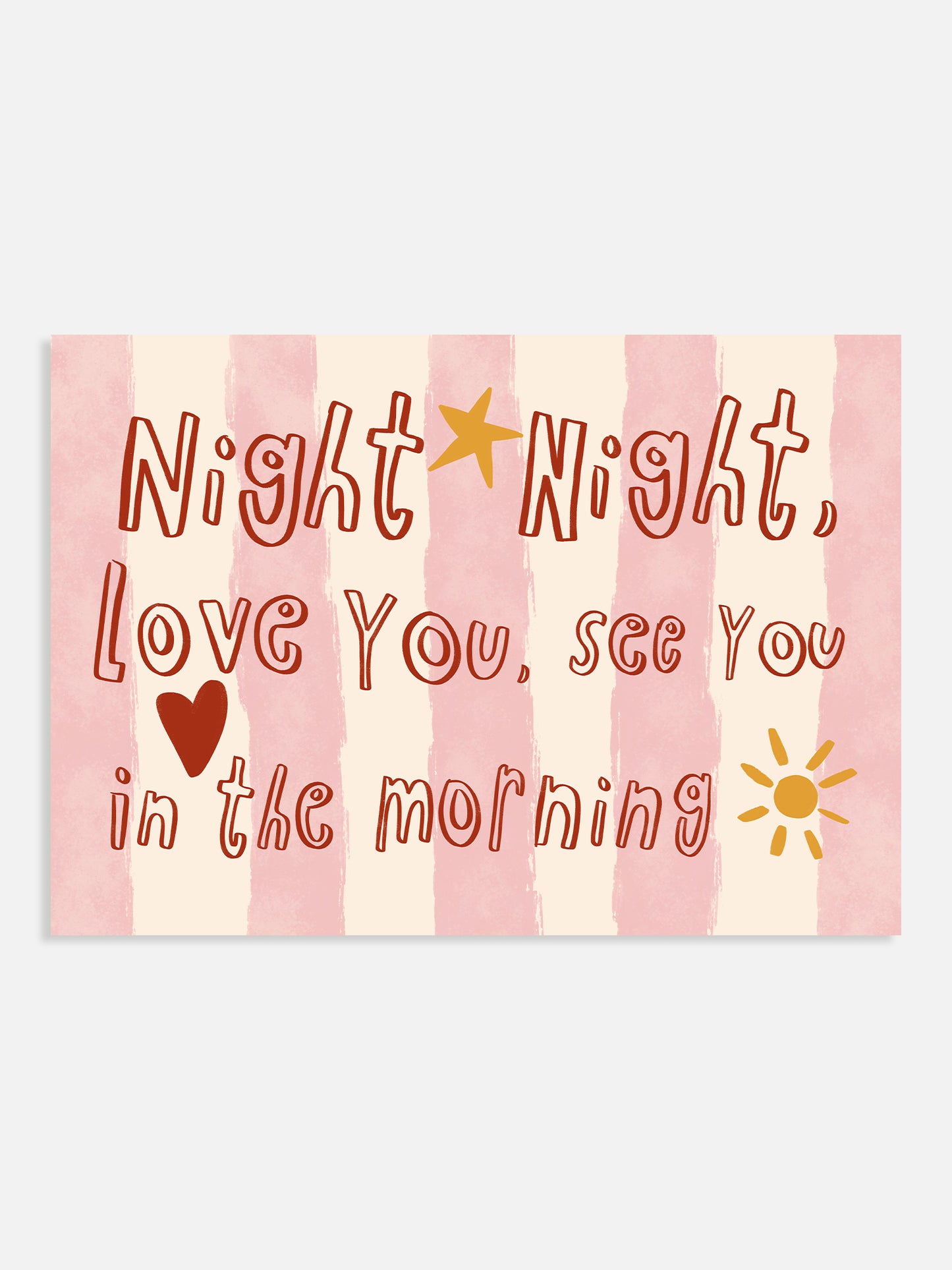 Night Night Love You Print | Pink