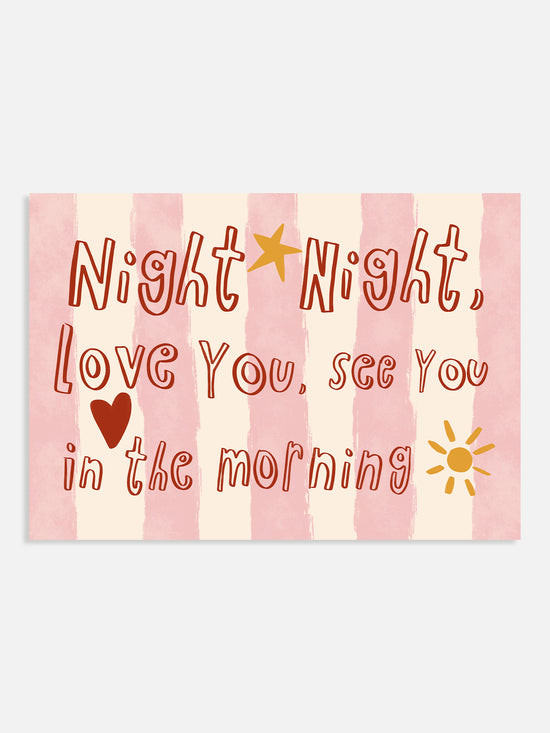 Night Night Love You Print | Pink
