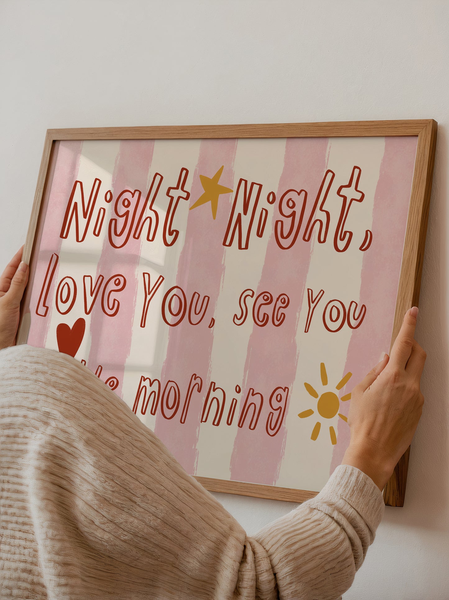 Night Night Love You Print | Pink