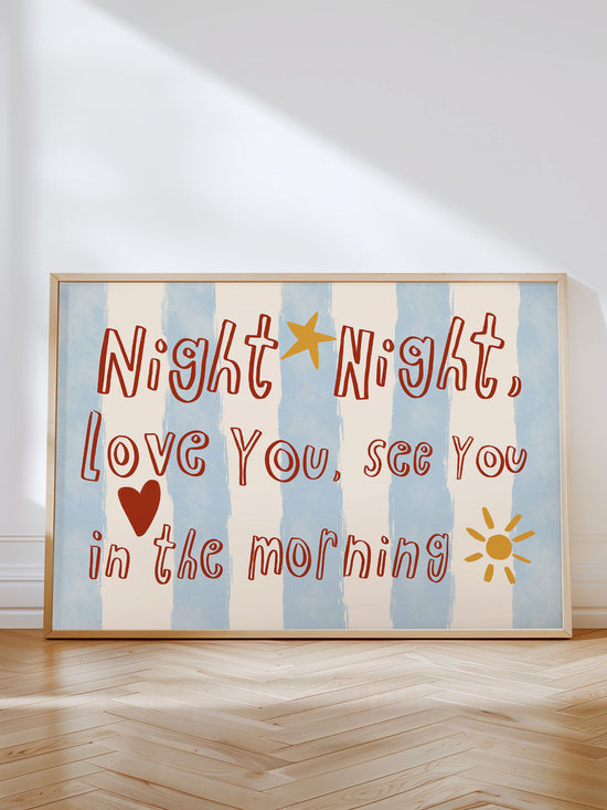 Night Night Love You Print | Blue