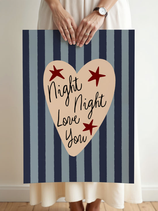 Retro Night Night Love You Print
