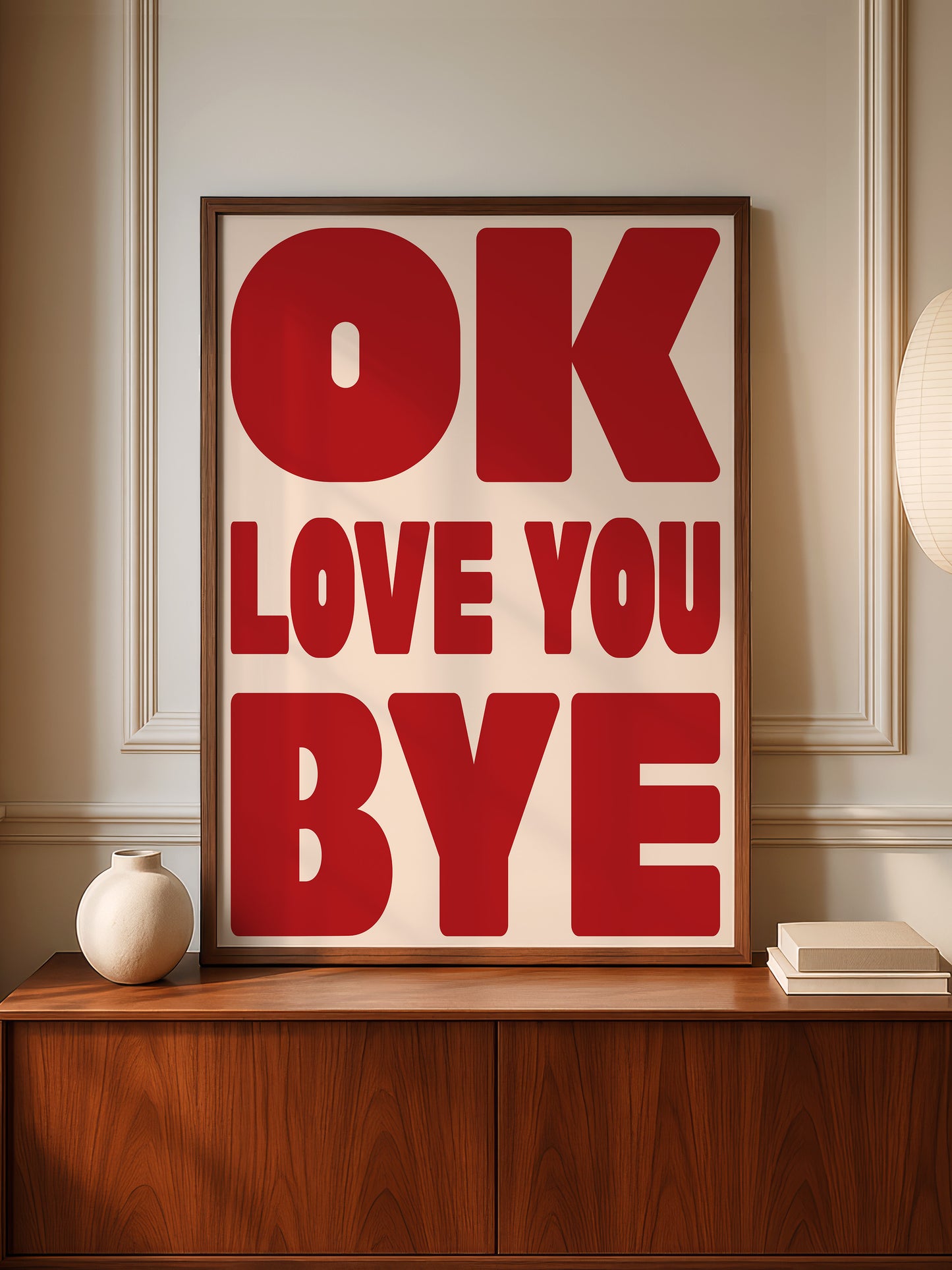 OK Love You Bye Print - Red