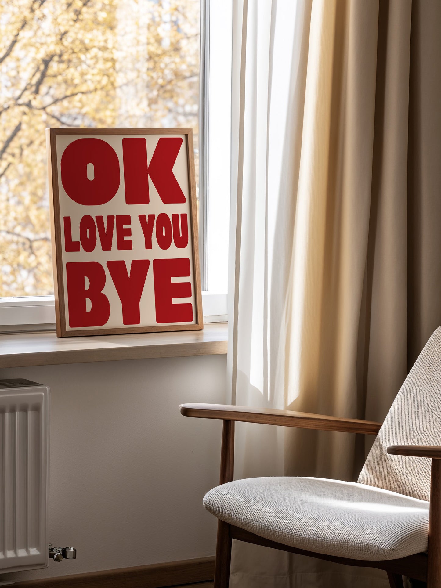 OK Love You Bye Print - Red