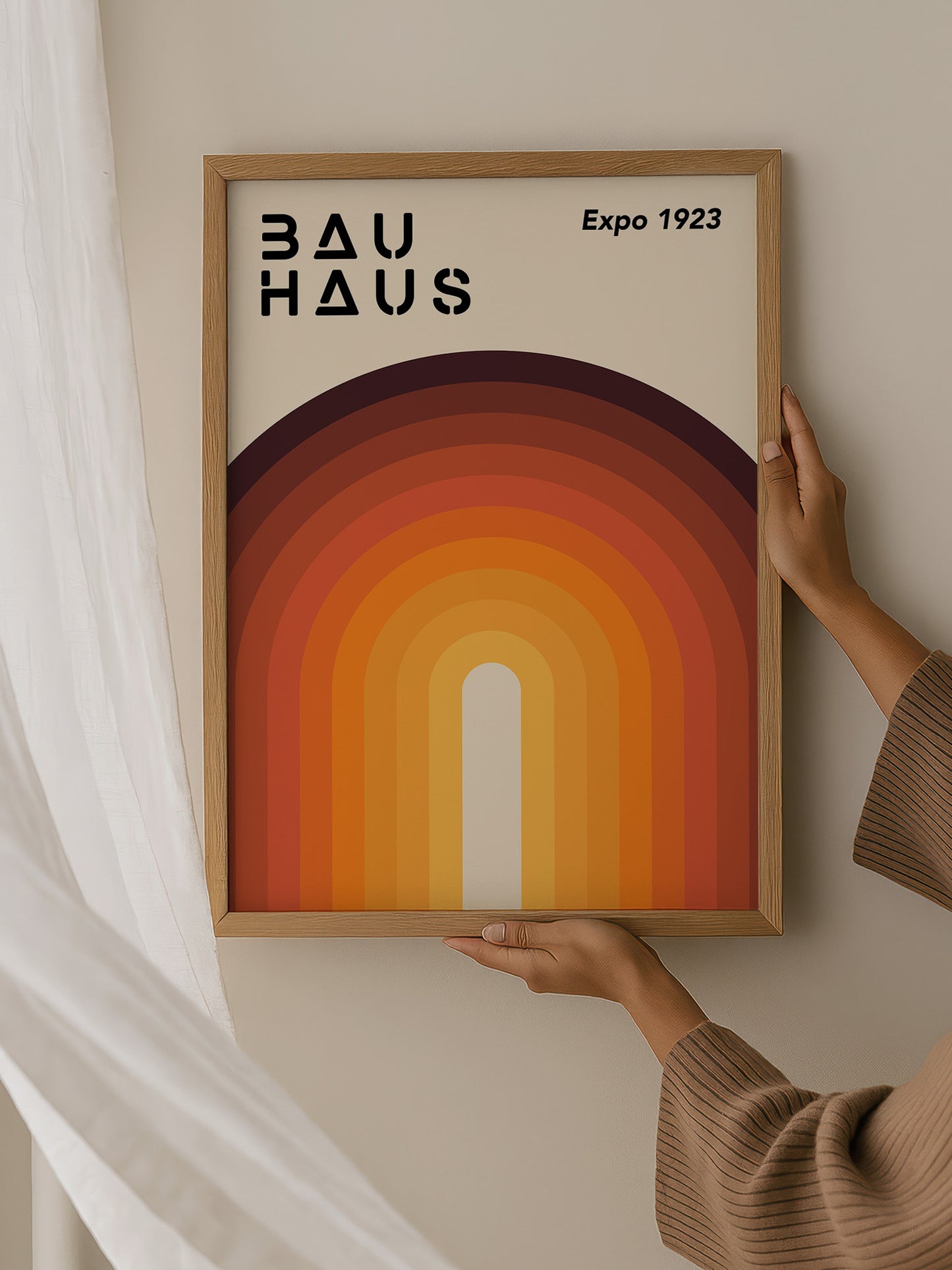 Bauhaus Orange Rainbow Print