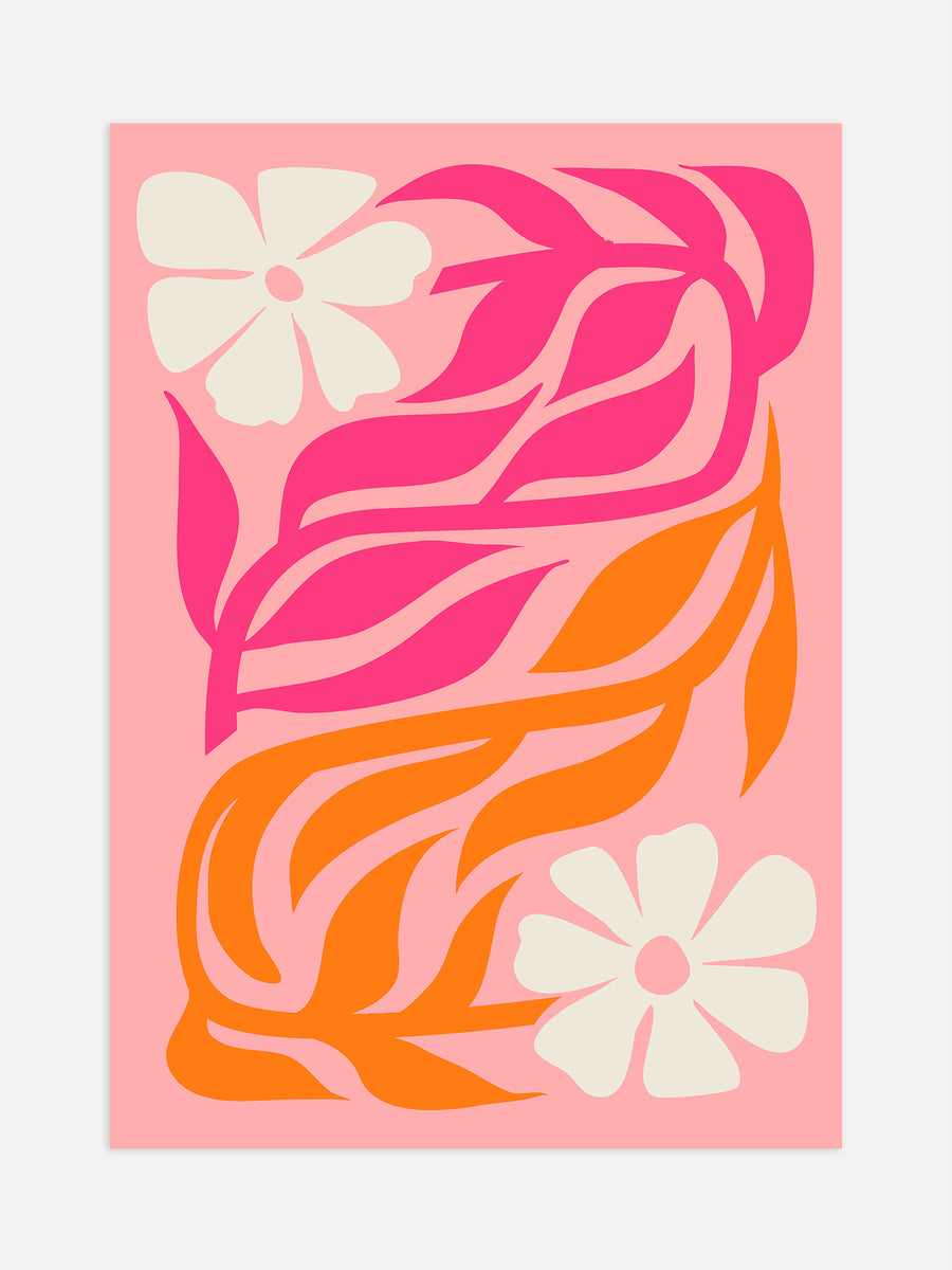 set of 3 prints | digital download – luxe poster co... Pink And Orange Flower Poster – Luxe Poster Co