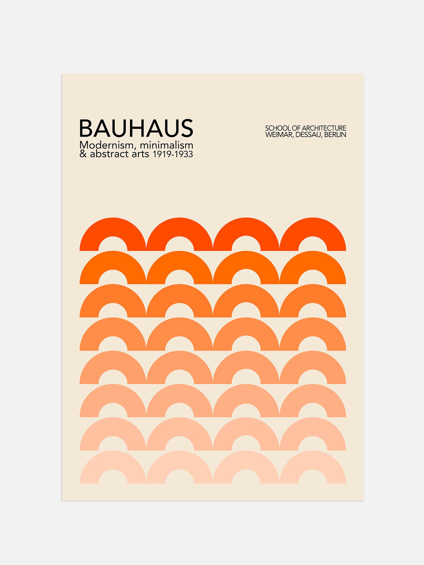 Orange Arches Bauhaus Poster | Digital Download