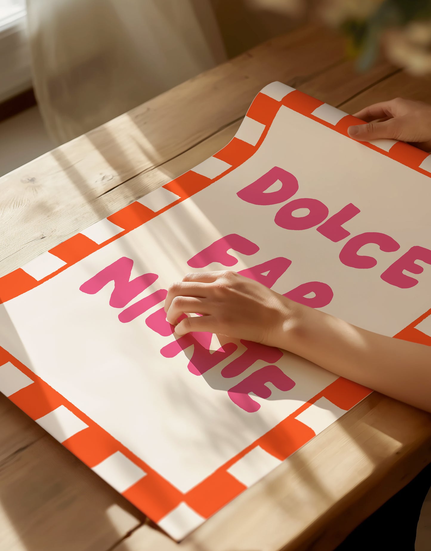 Pink Dolce Far Niente Italian Print