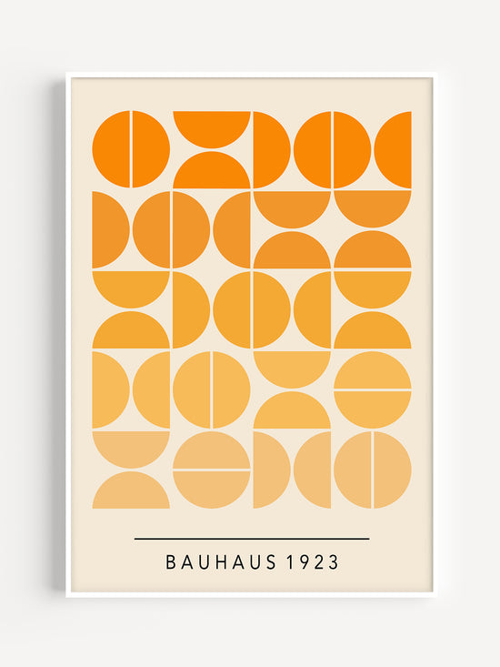 Orange Semi Circles Bauhaus Poster