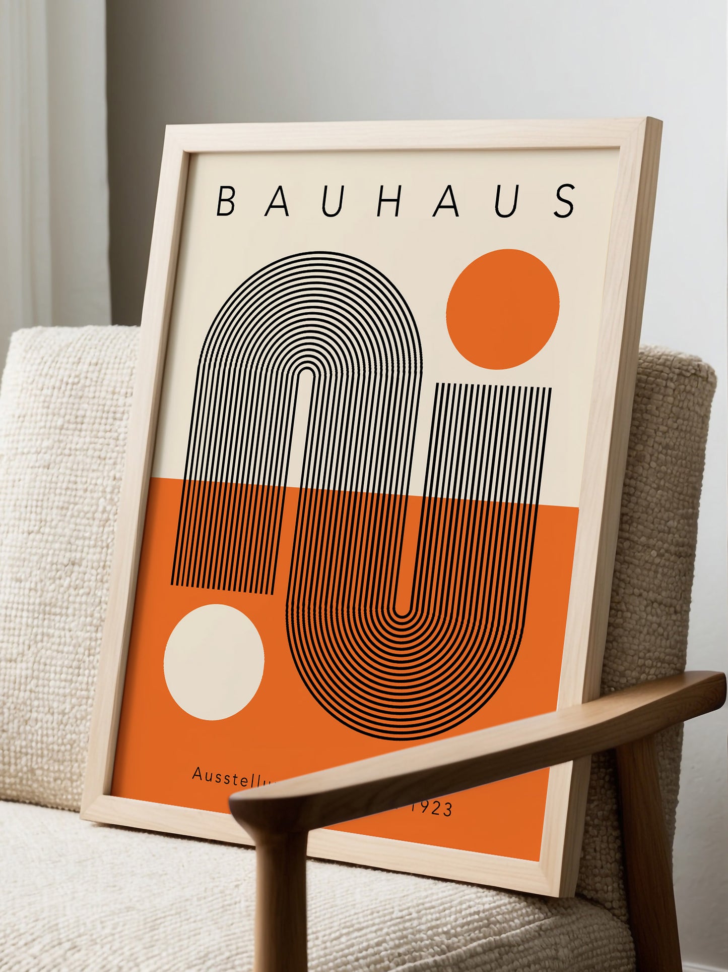 Set Of 2 Orange Bauhaus Prints