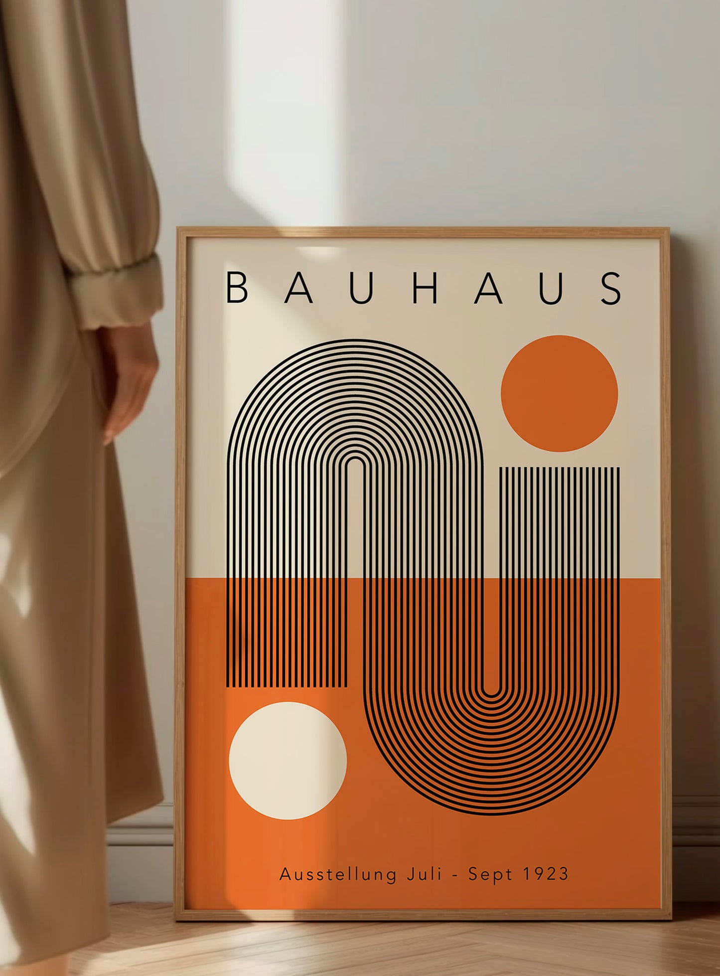Orange And Black Bauhaus Print