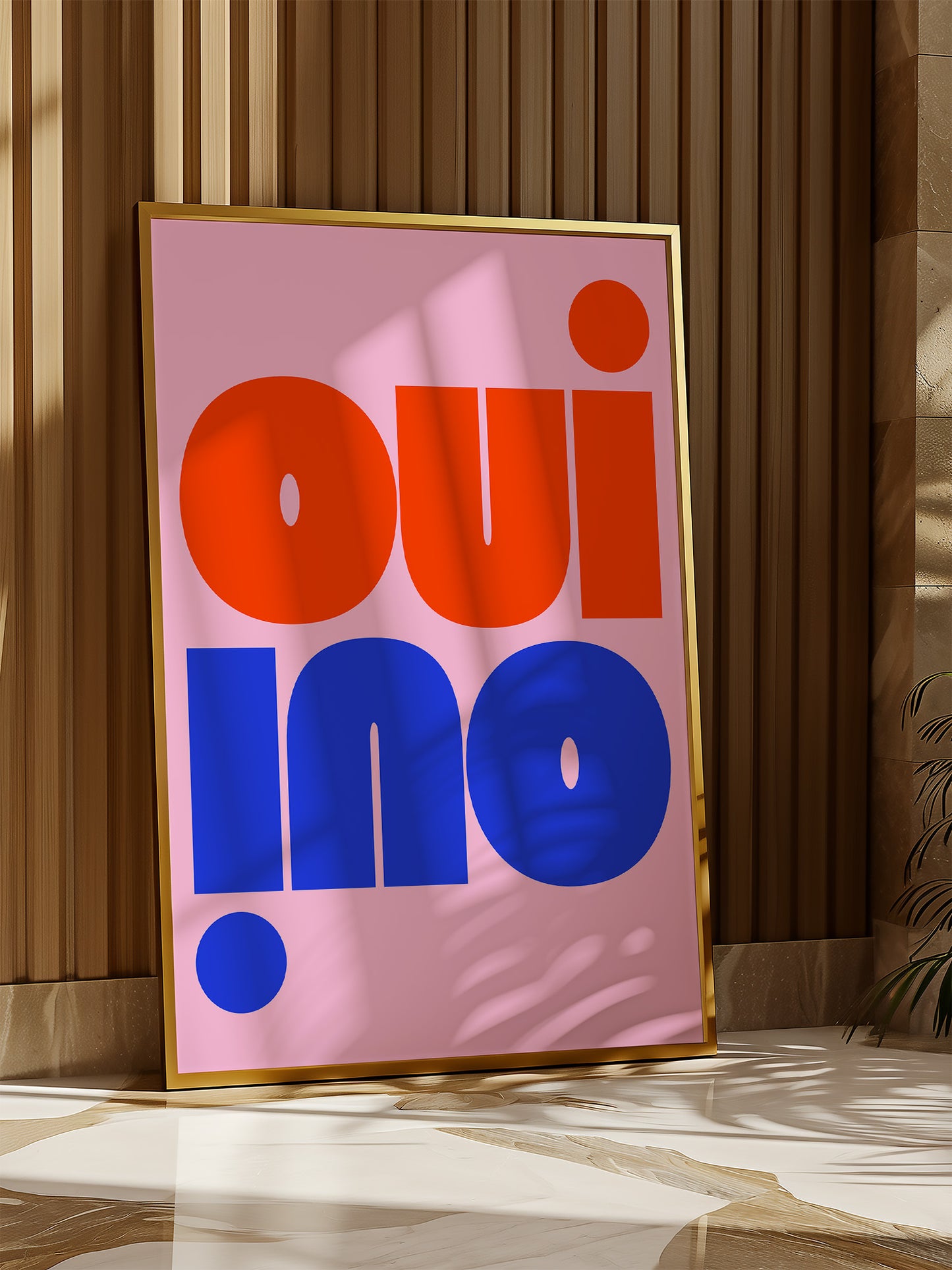 Oui Oui Print, Pink, Red And Blue | Download