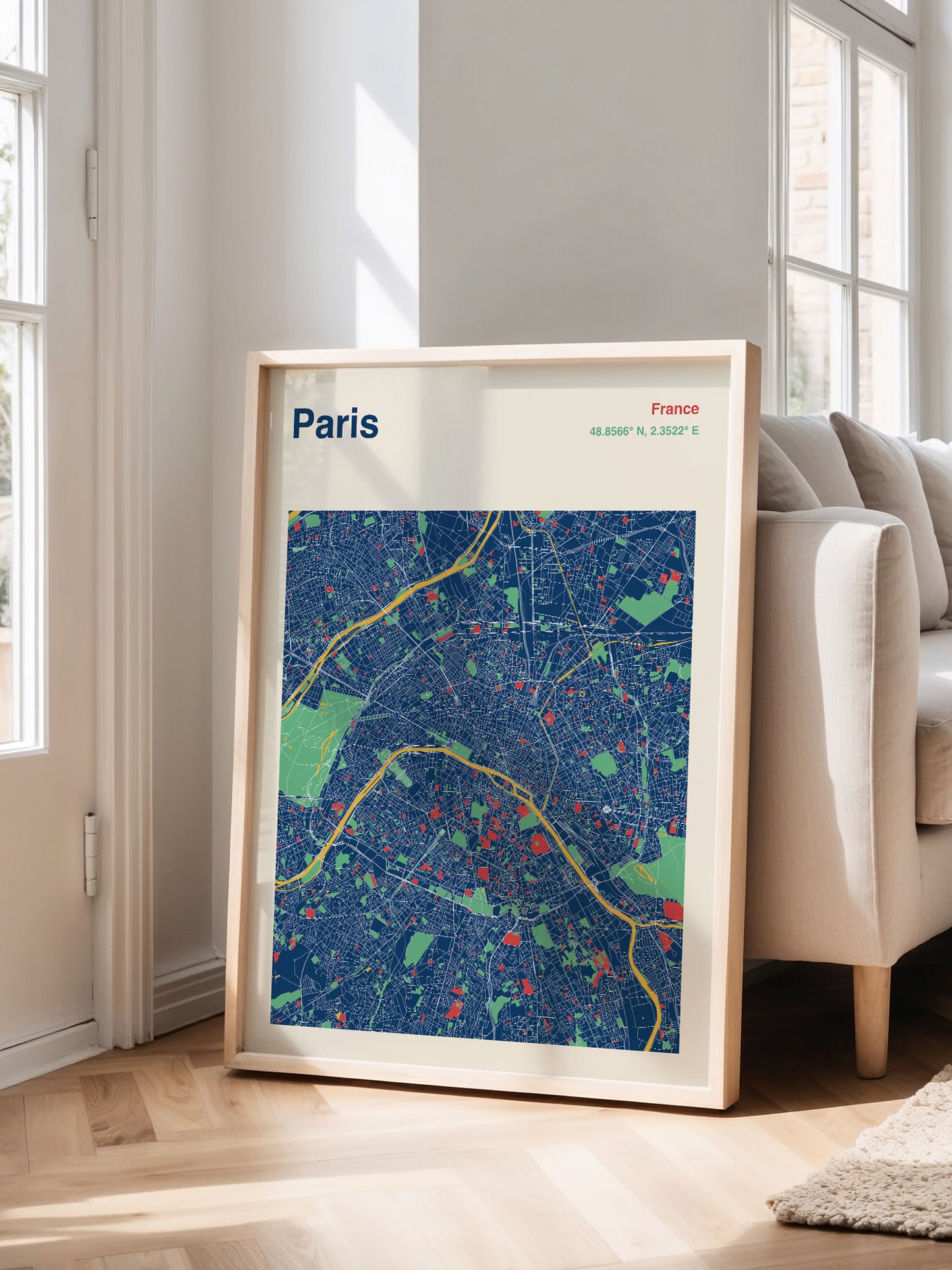 Paris City Map Print