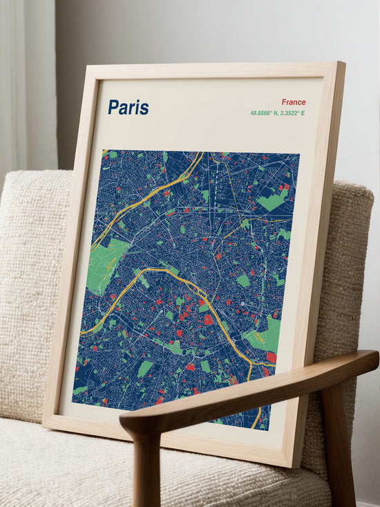 Paris City Map Print