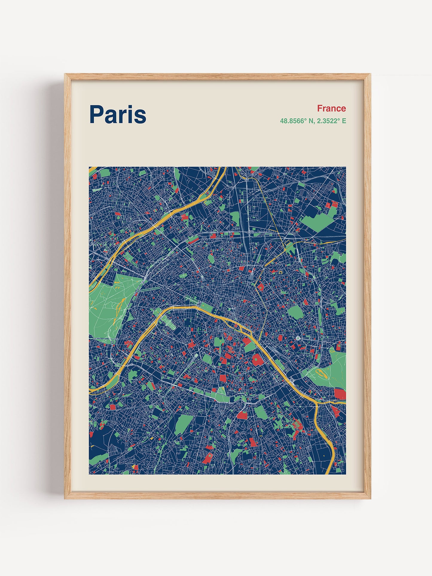 Paris City Map Print
