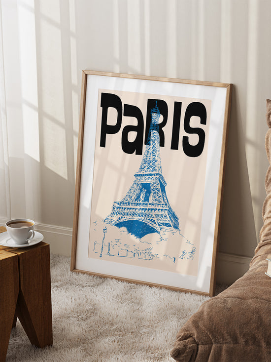 Paris Travel Poster | Blue And Black