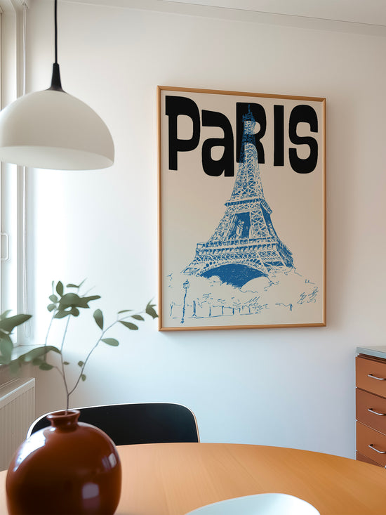 Paris Travel Poster | Blue And Black