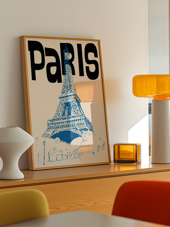 Paris Travel Poster | Blue And Black