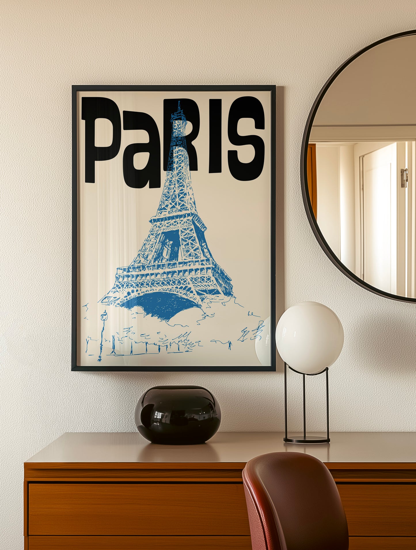 Paris Travel Poster | Blue And Black