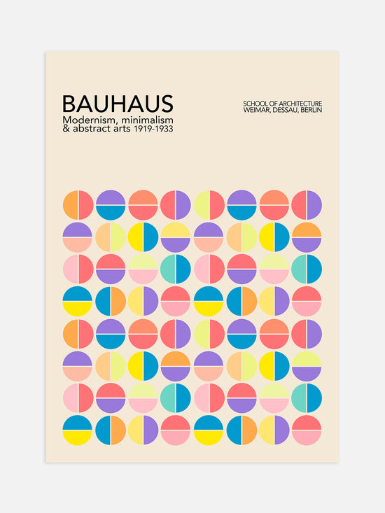 Pastel Semi Circles Bauhaus Poster