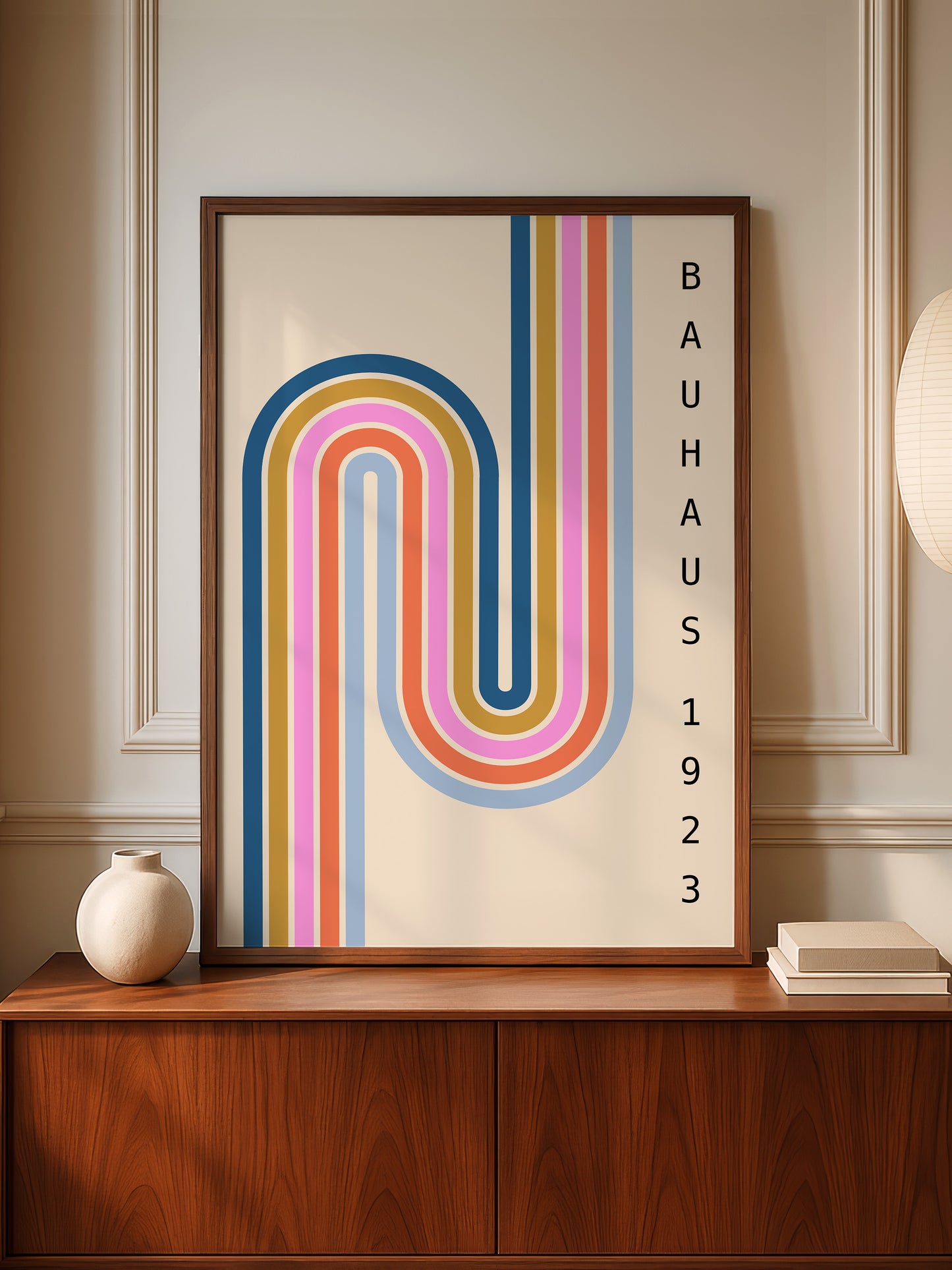 Pastel Bauhaus Geometric Stripes Poster
