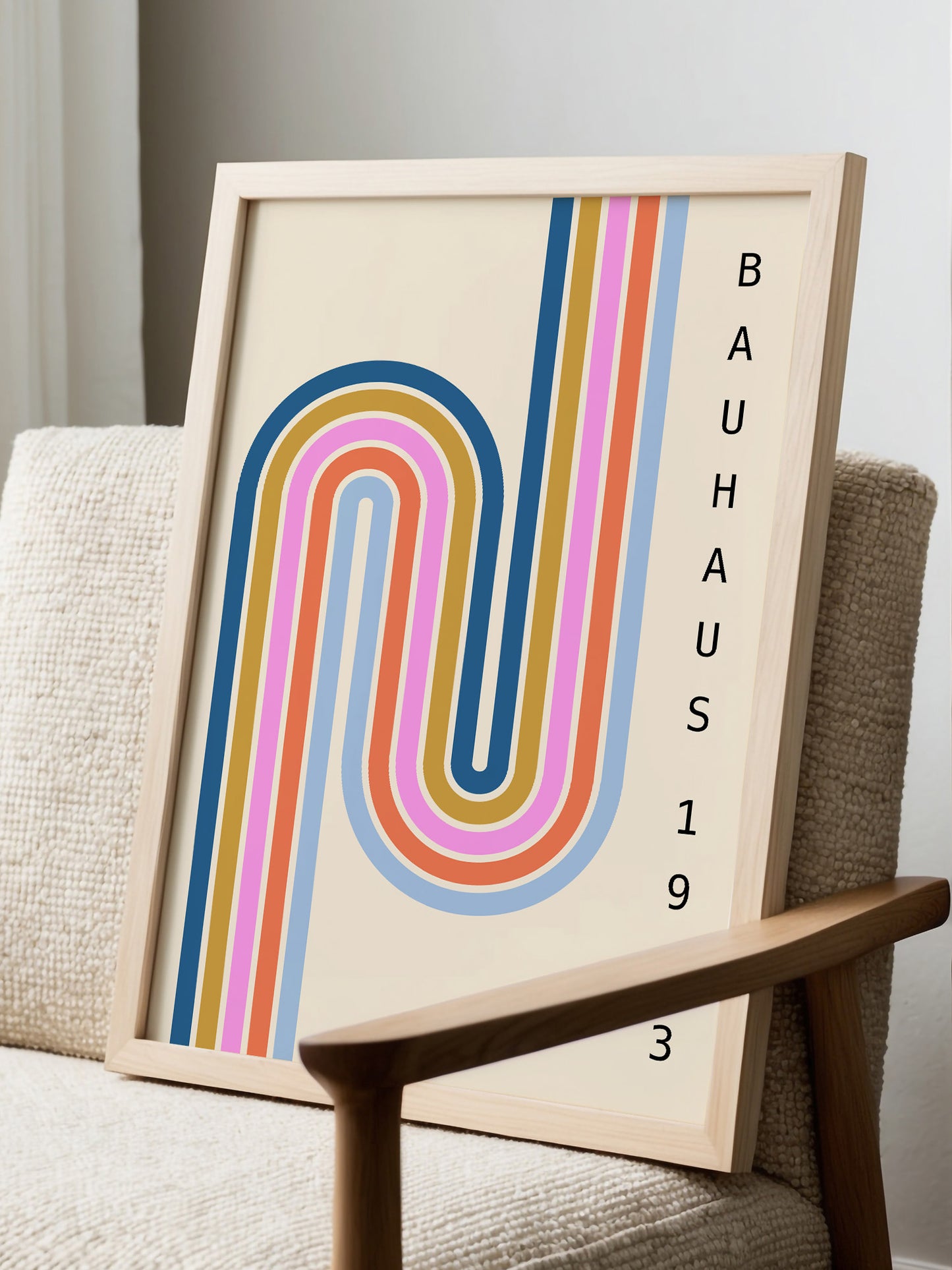 Pastel Bauhaus Geometric Stripes Poster