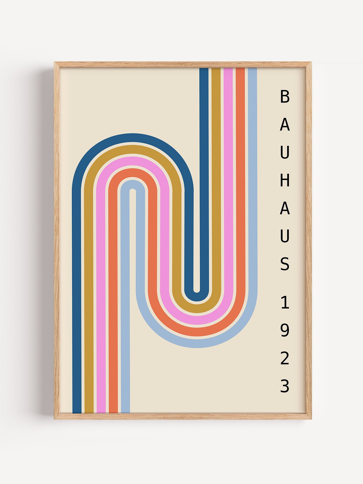 Pastel Bauhaus Geometric Stripes Poster