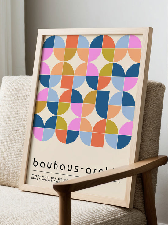 Pastel Bauhaus Geometric Poster