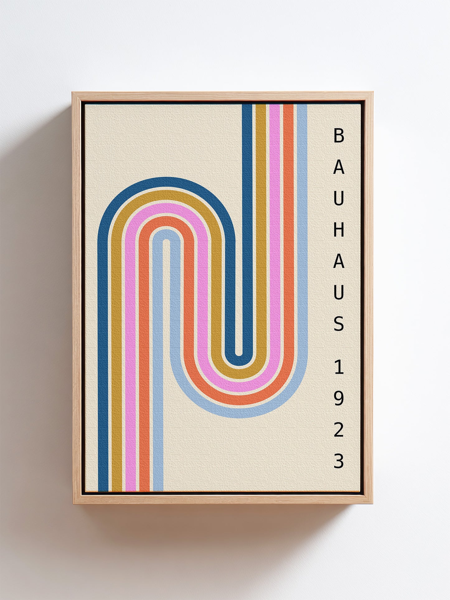 Pastel Stripes Bauhaus Framed Canvas