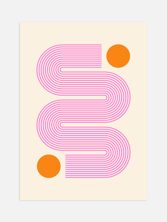 Pink Geometric Lines Poster