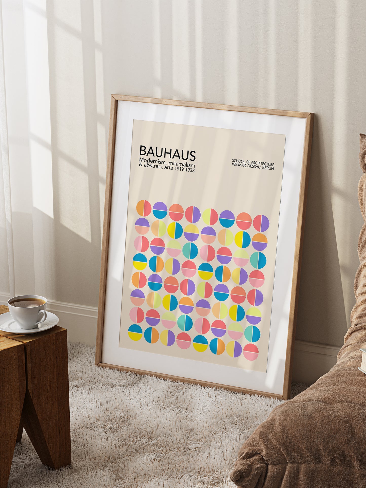 Pastel Semi Circles Bauhaus Poster
