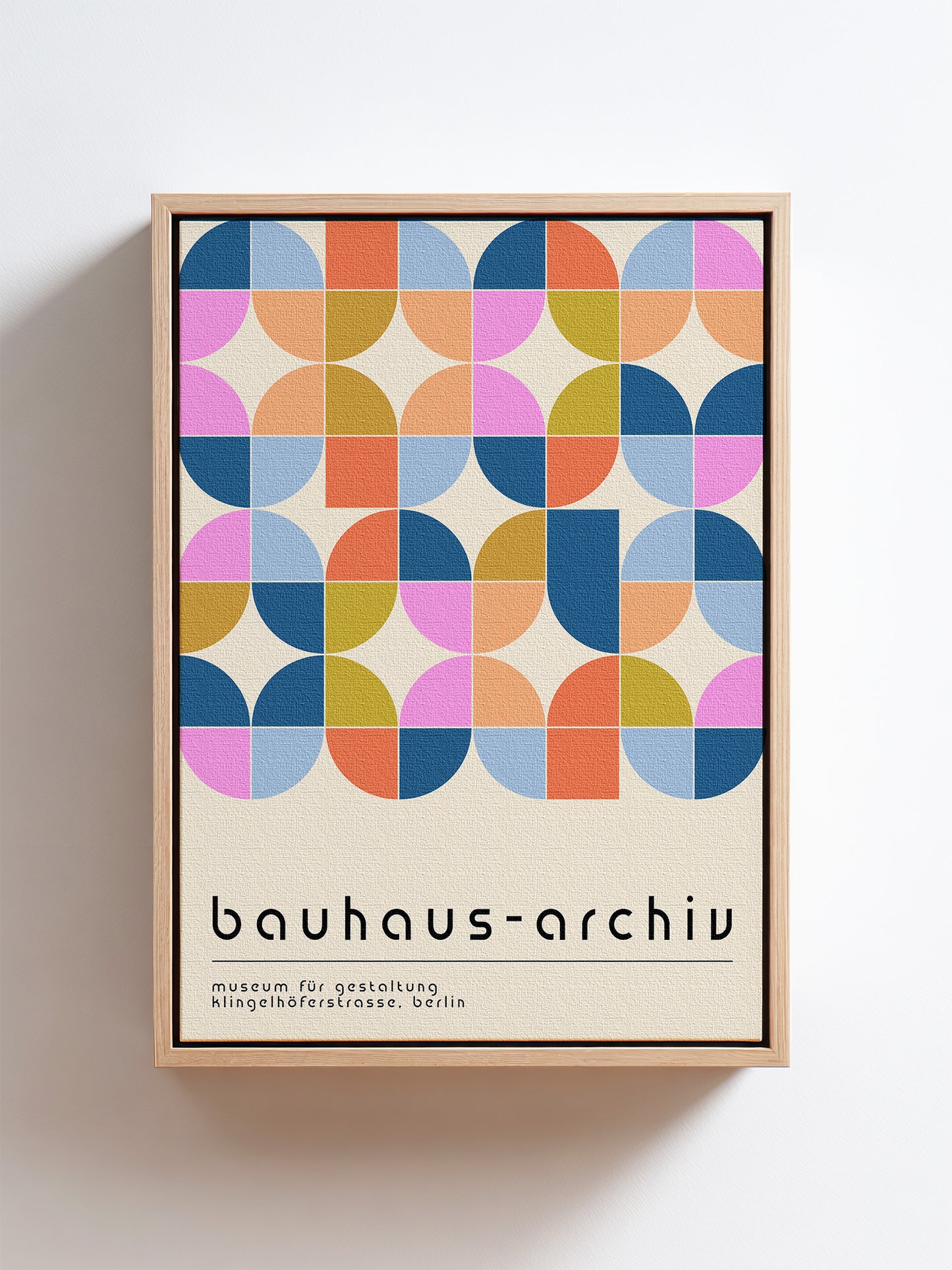 Pastel Geometric Bauhaus Framed Canvas