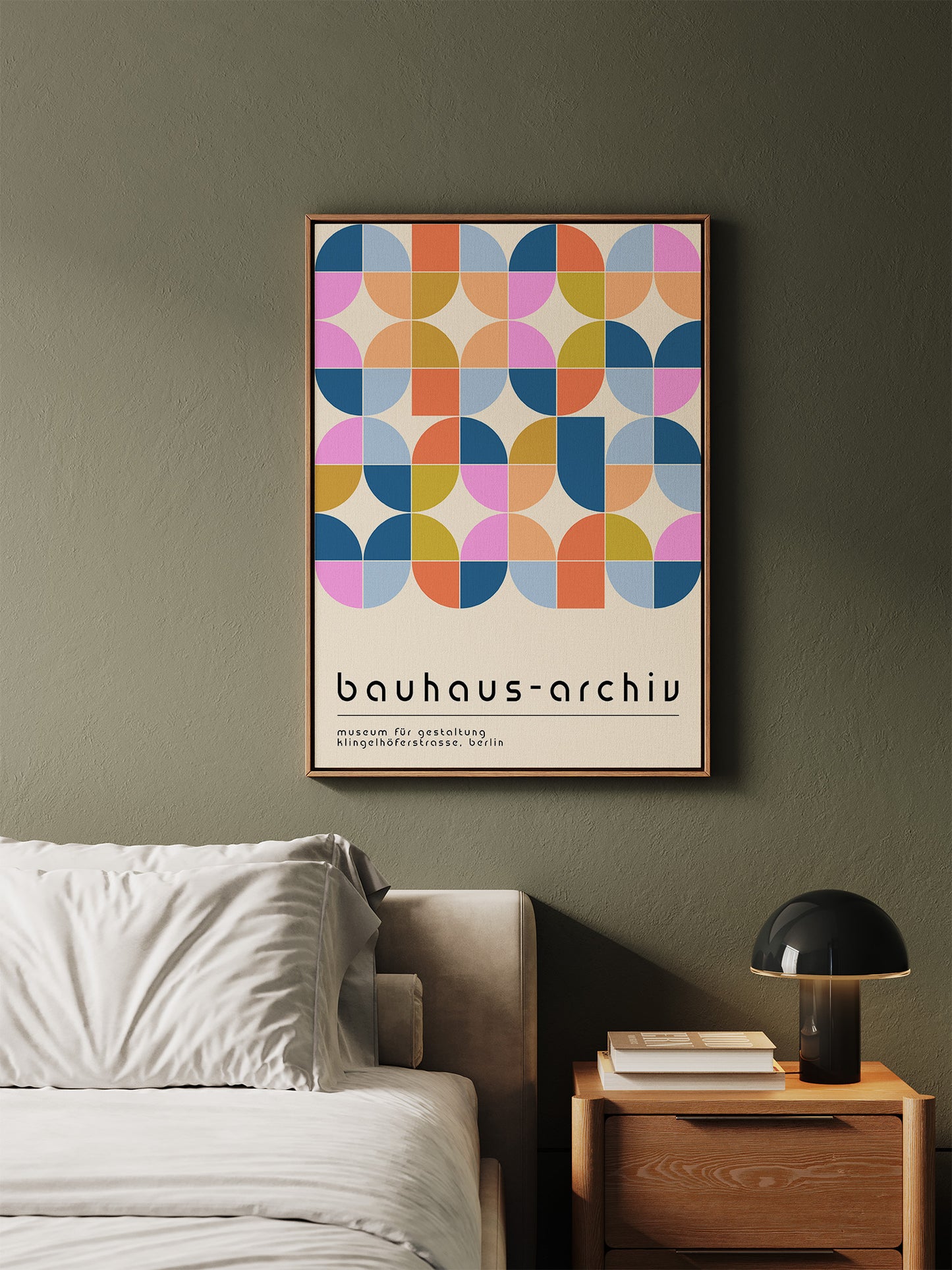 Pastel Geometric Bauhaus Framed Canvas