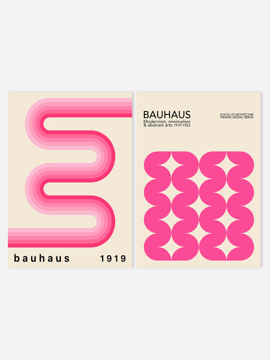 Pink Bauhaus Print Set