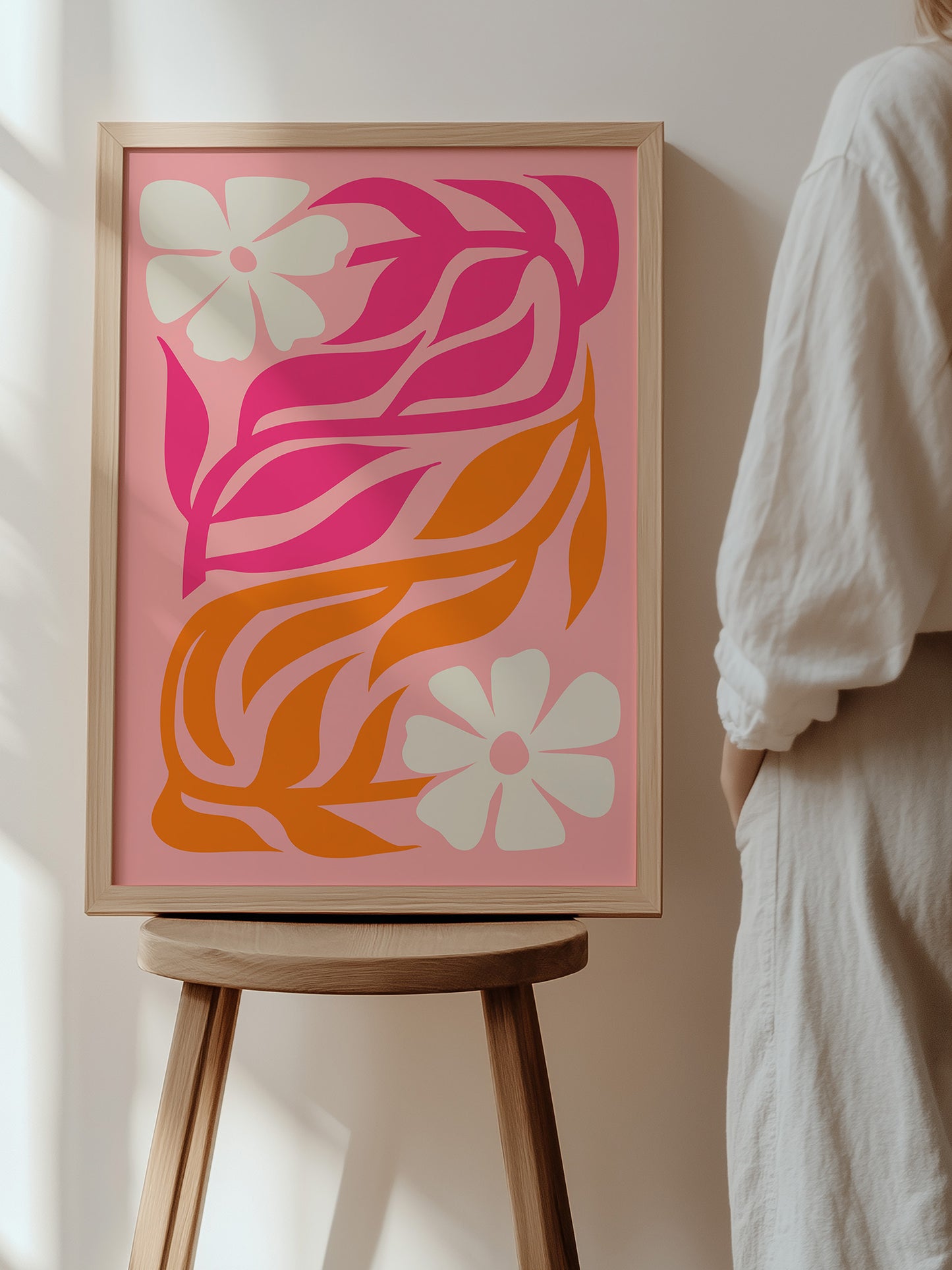 Pink And Orange Flower Art Print | Digital Download