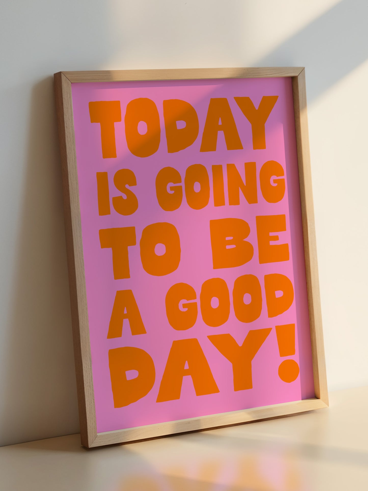 A Good Day Print, Pink And Orange | Download