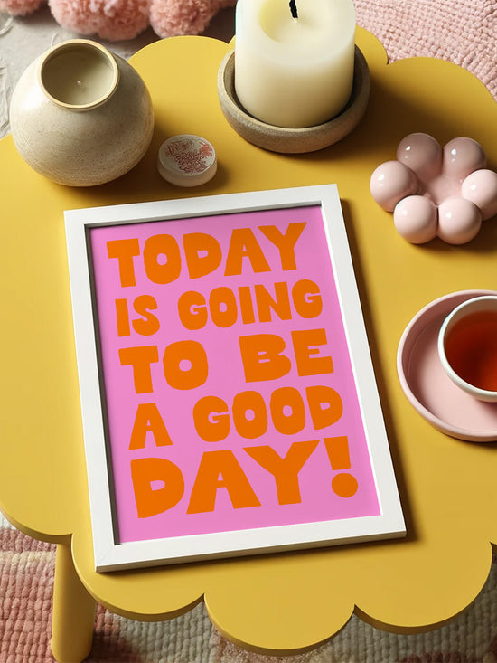 A Good Day Print, Pink And Orange | Download