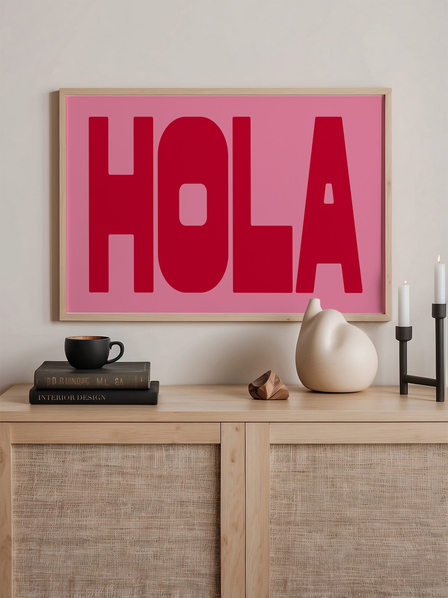 Pink Hola Print | Digital Download