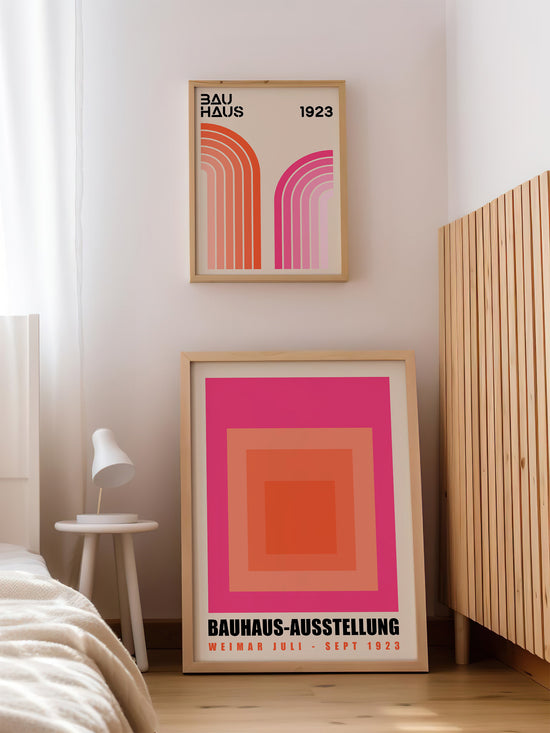 Set Of 2 Pink Bauhaus Prints | Digital Download