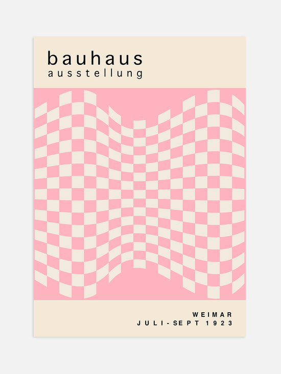 Pink Checks Bauhaus Poster