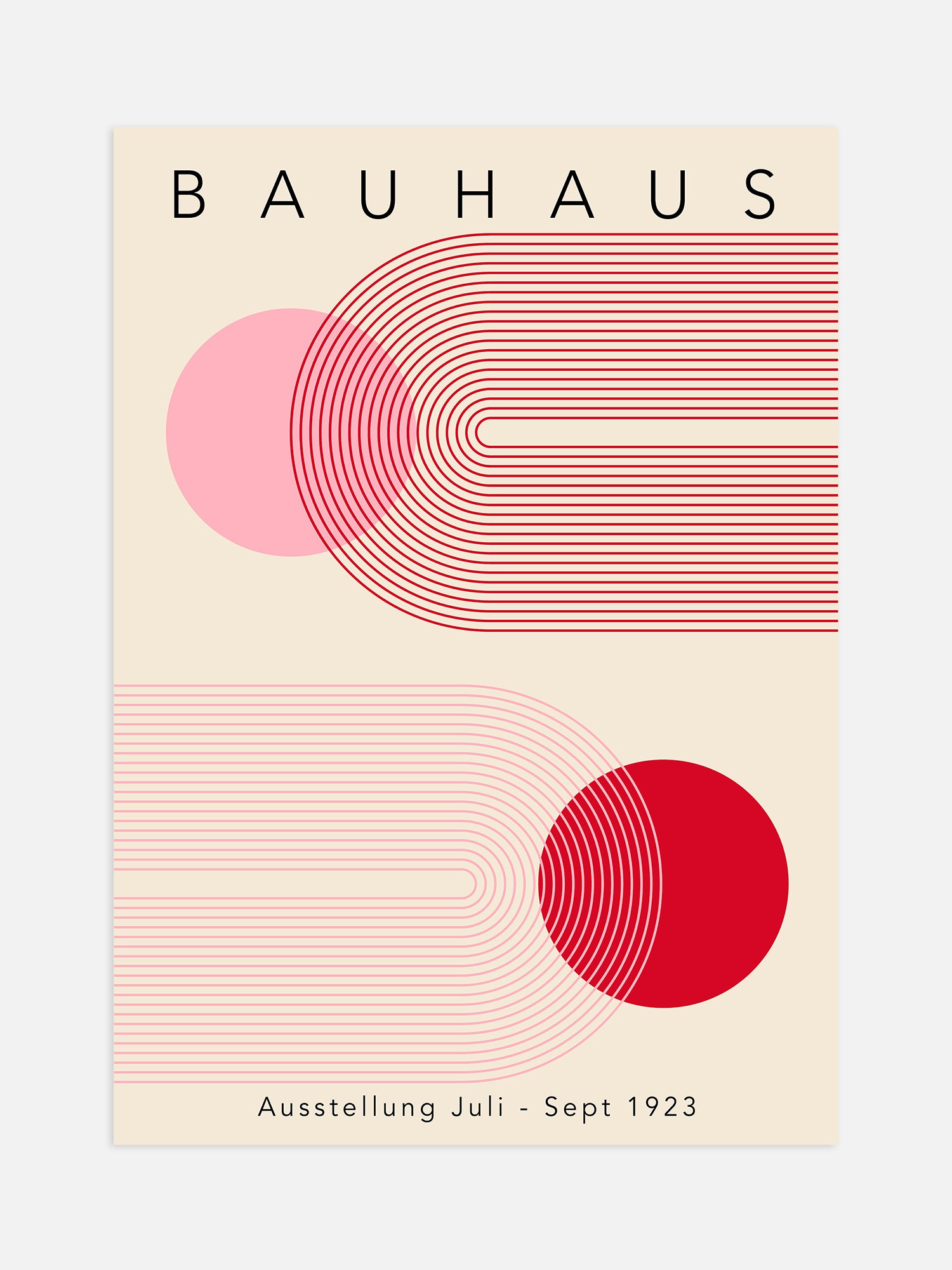 Red And Pink Arch Bauhaus Poster Luxe Poster Co