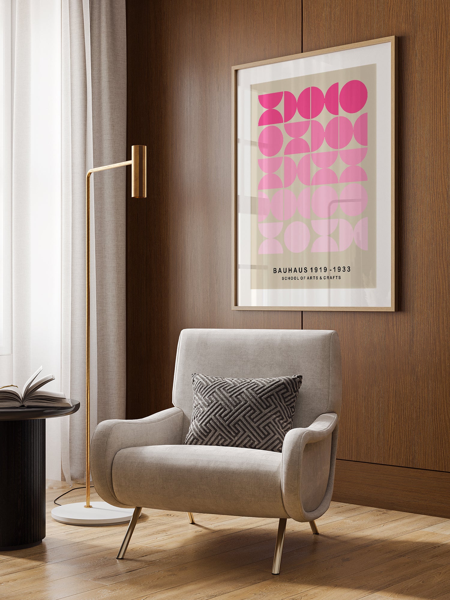set of 3 prints | digital download – luxe poster co... Pink Gradient Bauhaus Poster – Luxe Poster Co