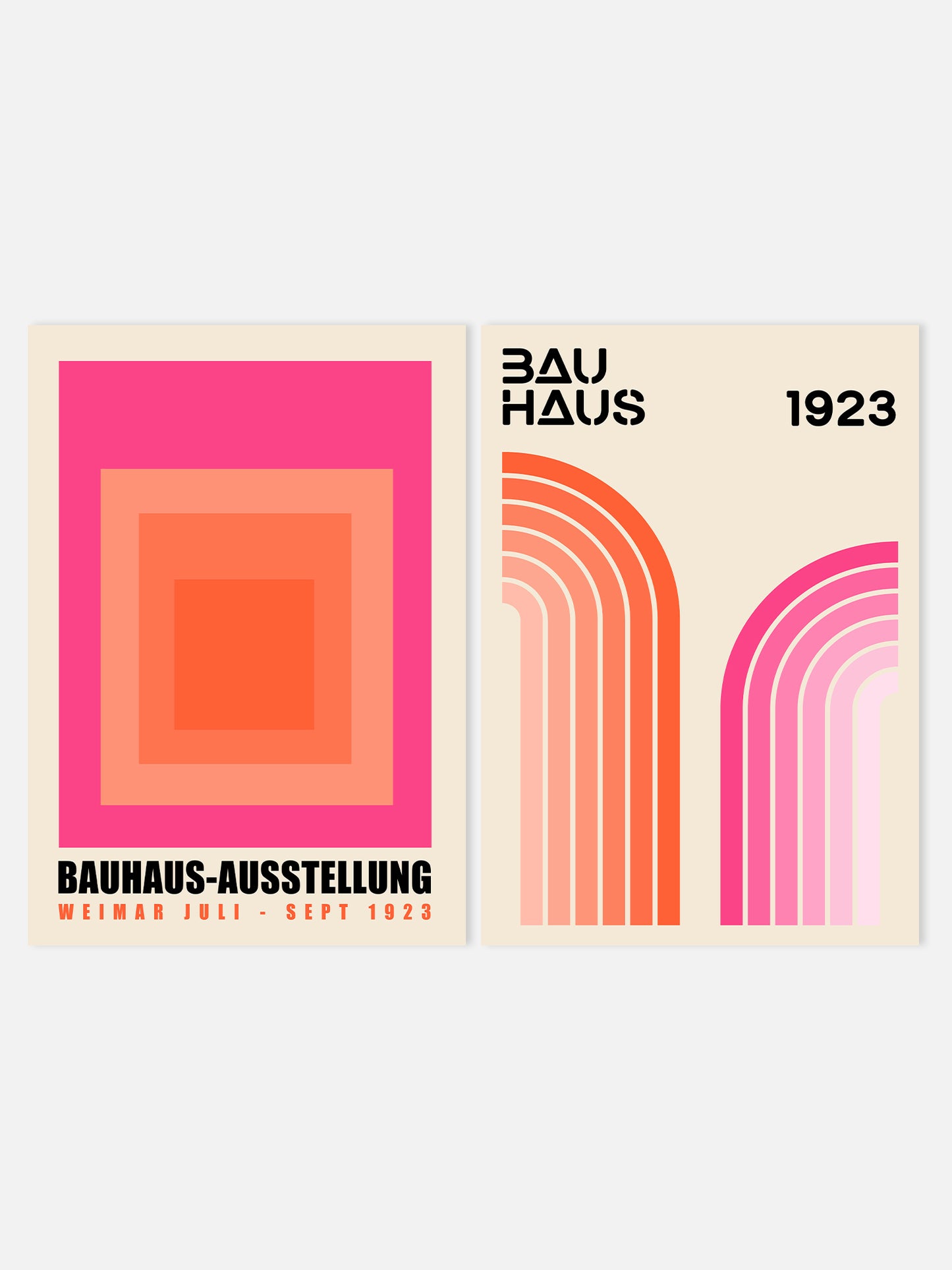 Set Of 2 Pink Bauhaus Prints | Digital Download