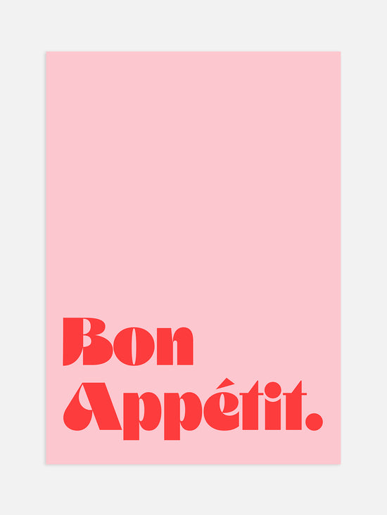 Pink Bon Appetit Poster | Digital Download