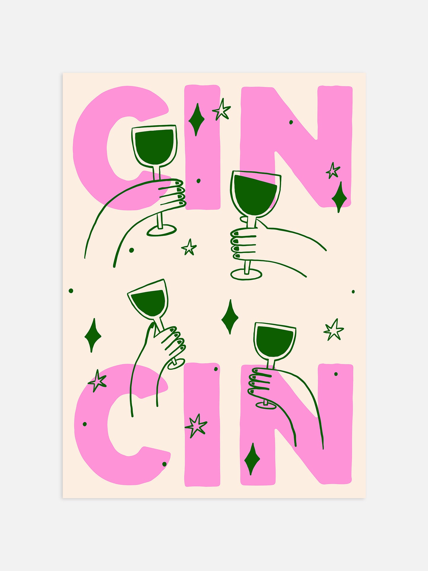 Retro Cin Cin Poster | Italian Kitchen Decor