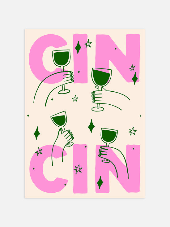 Retro Cin Cin Poster | Italian Kitchen Decor