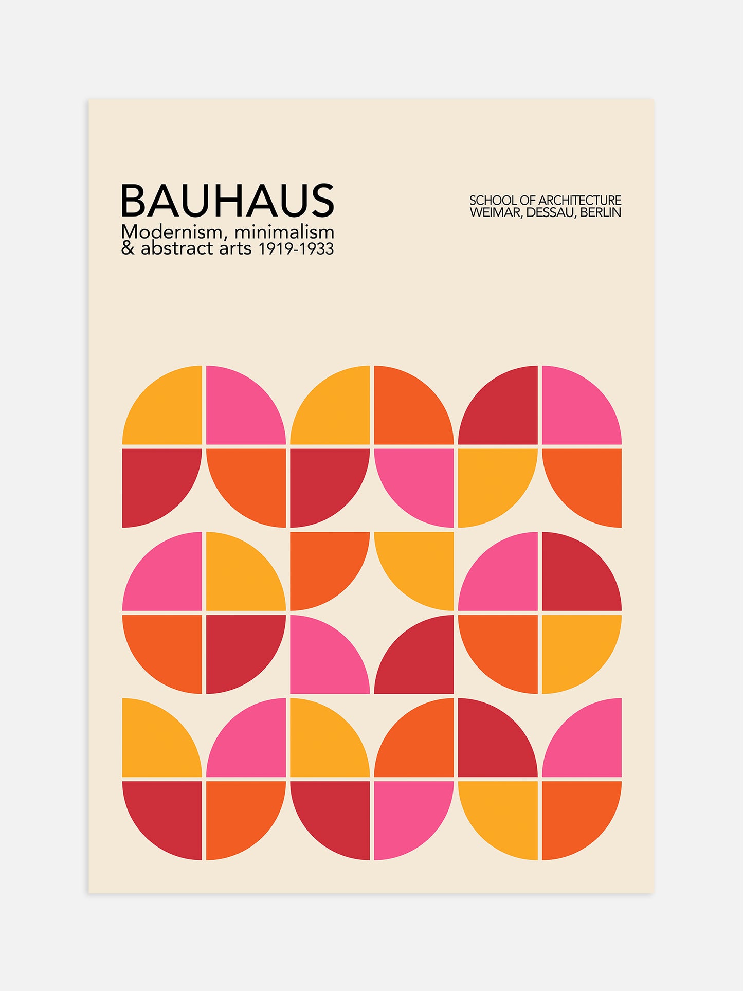 Bauhaus Quarter Circles Poster