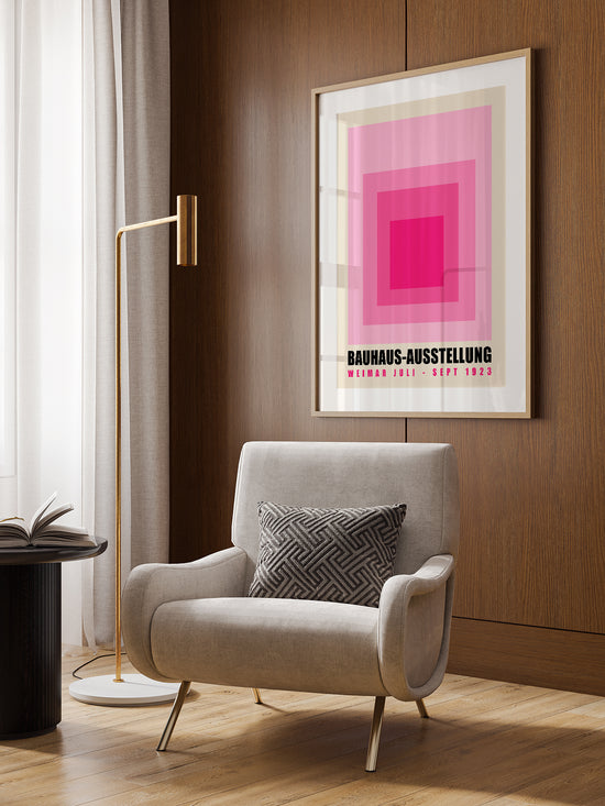 Pink Gradient Rectangles Bauhaus Poster