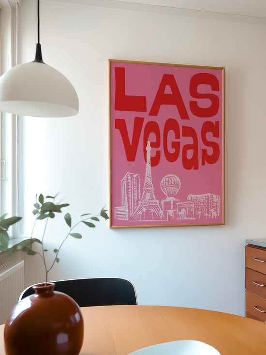 Las Vegas Travel Print, Pink | Digital Download