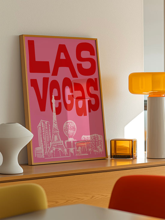 Las Vegas Travel Poster, Pink