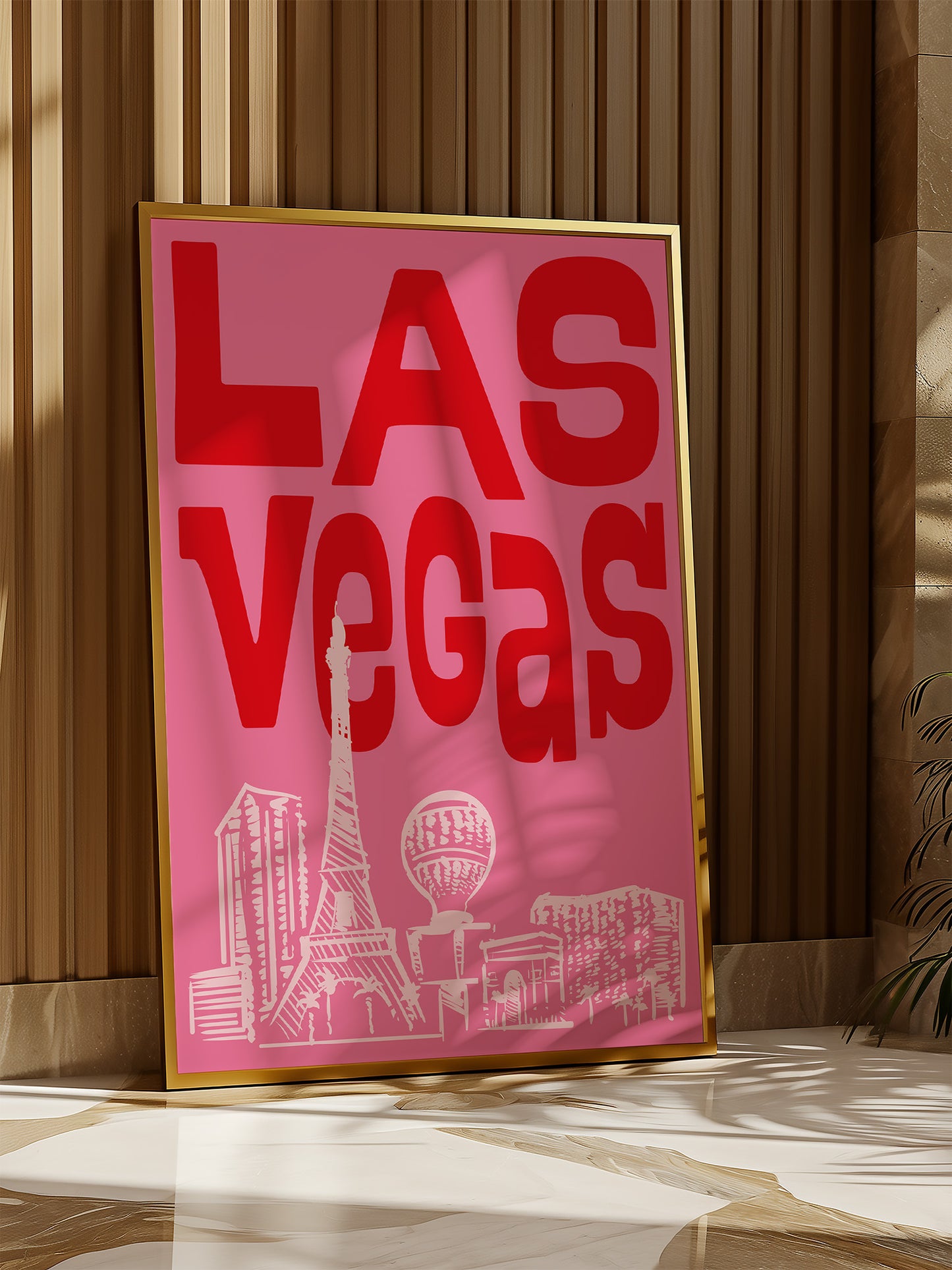 Las Vegas Travel Poster, Pink